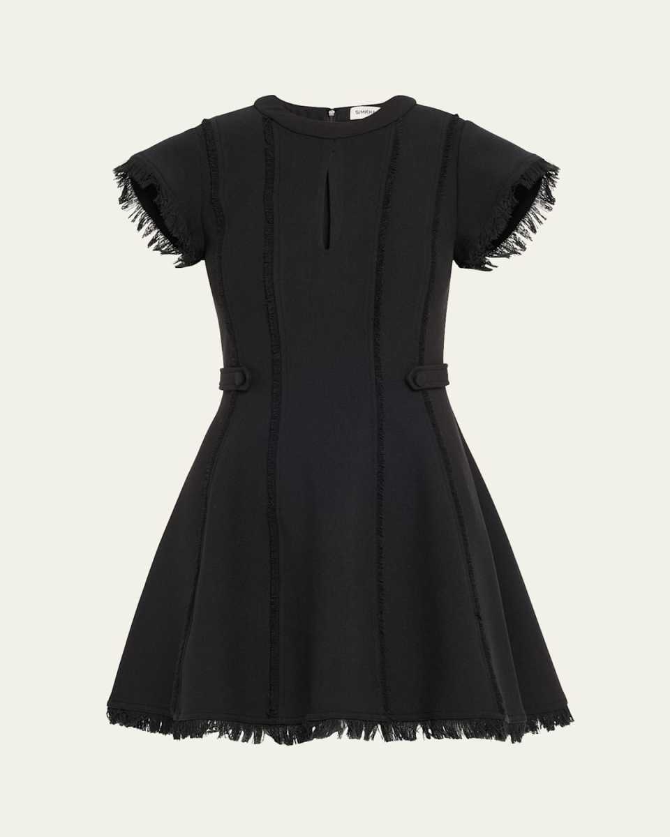 Anielle Fringe Short-Sleeve Mini Dress